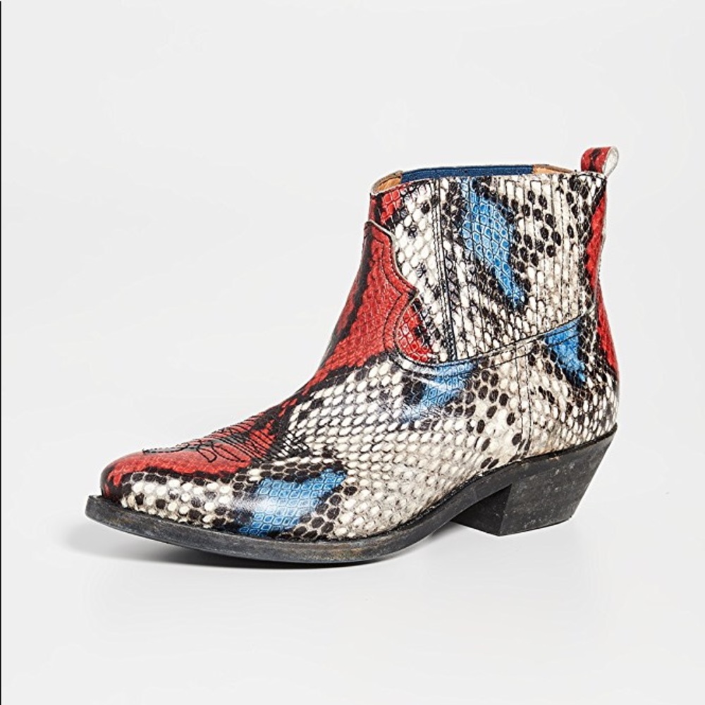 Golden Goose Snakeskin Crosby Cowboy Boots NEW